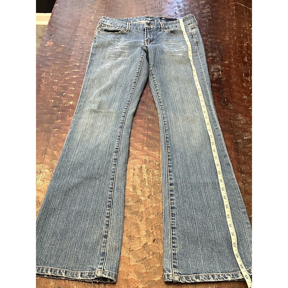 Seven7 Jeans RN 109890 Size 30 Boot Cut Flare Leg Blue Jeans Distressed C3